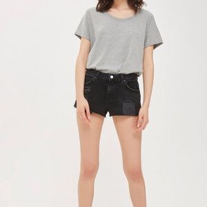 Black topshop Cory cut off shorts